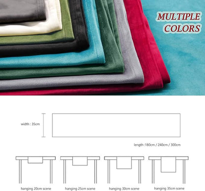 BALCONY & FALCON Velvet Table Runner 14"x95" Dark Gray Luxury Machine Washable - Image 5