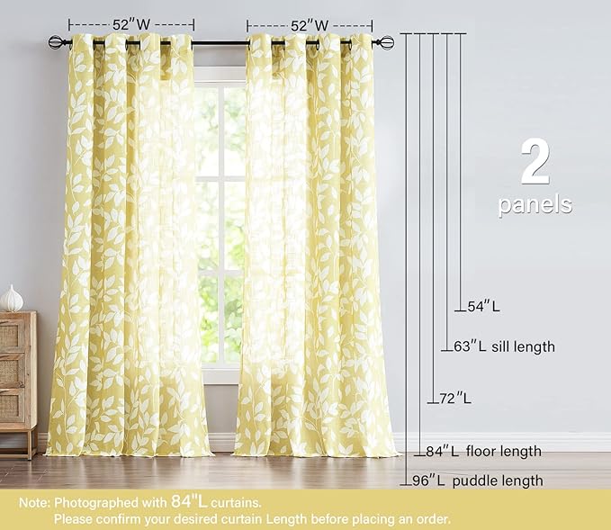 Treatmentex Yellow White Curtains - Image 6