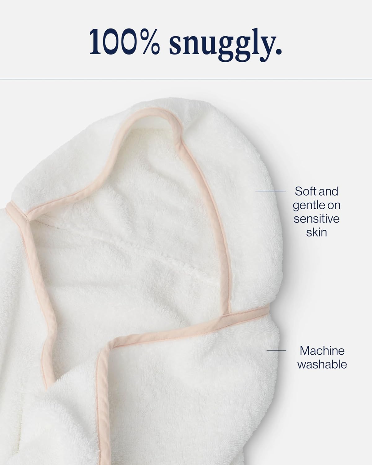 lalo hooded towel and washcloth set, 100% organic showing dimensions