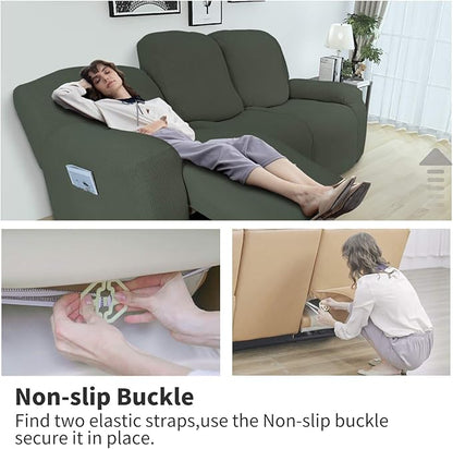 Easy-Going 8 Pieces Recliner Sofa Stretch Sofa Slipcover Sofa Cover Furniture - Image 3