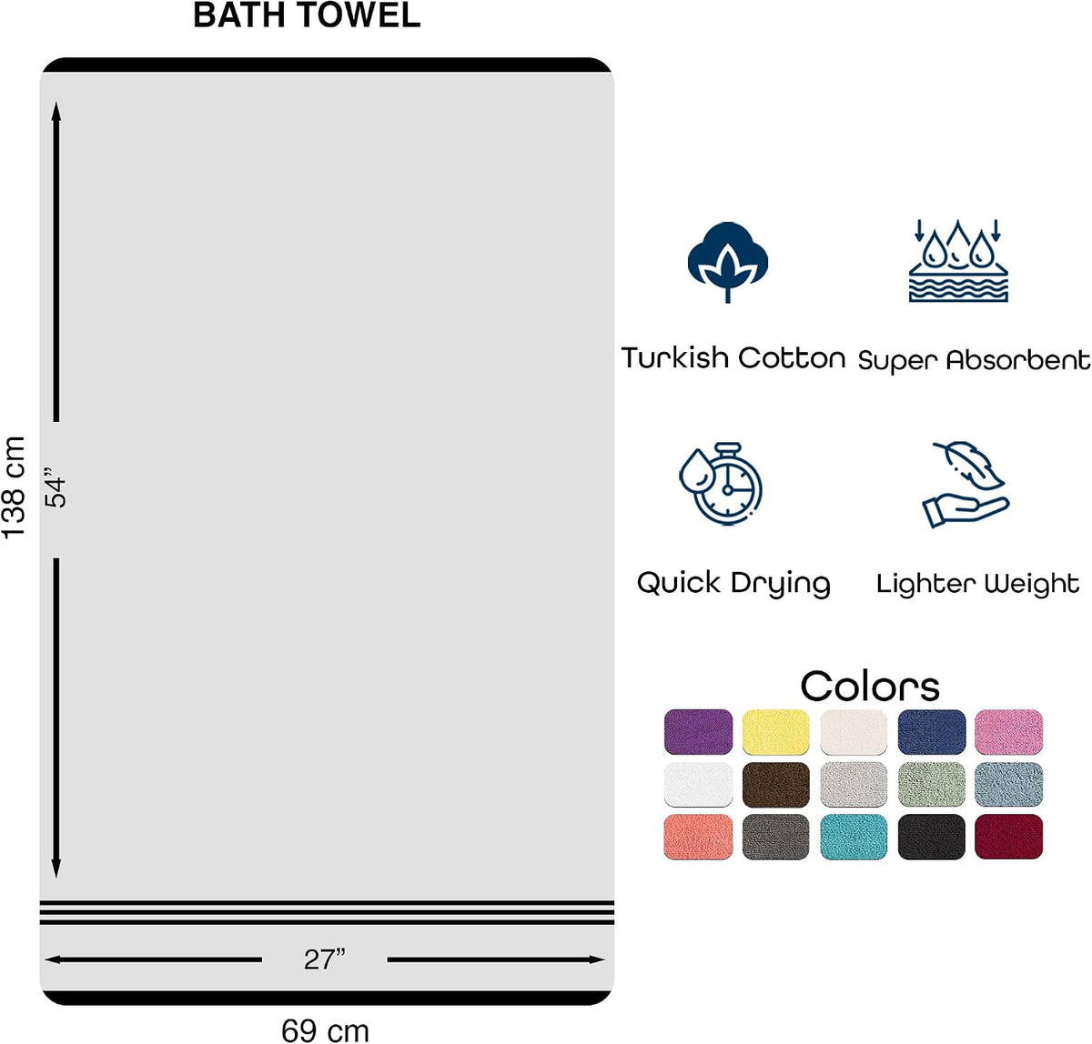 hawmam bath linen towels large, turkish cotton, 4, package contents