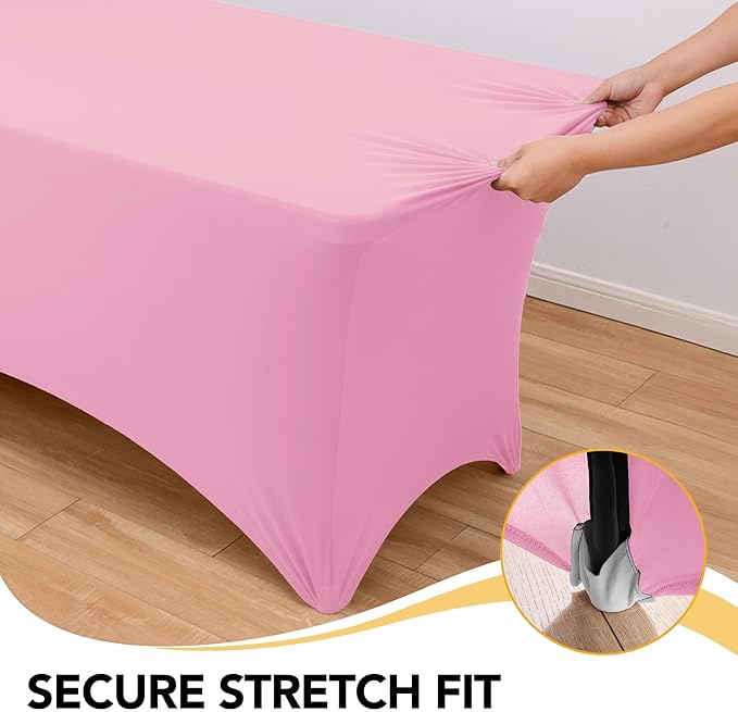 6-Pack Premium Pink Spandex Tablecloths - Image 3