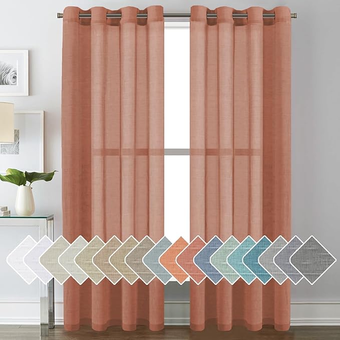 H.VERSAILTEX Linen Curtains Natural Linen Blended Curtain Panels by HVERSAILTEX