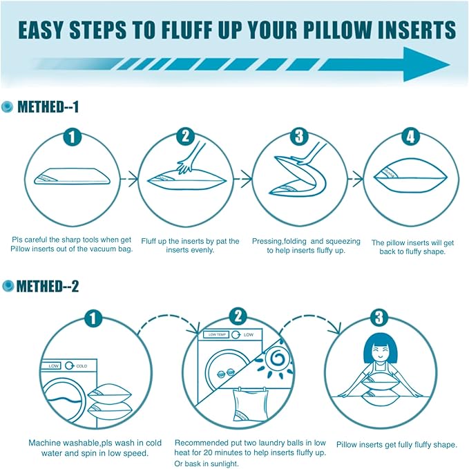 Siluvia Decorative 18x18 Pillow Inserts Set of 4 - Image 8