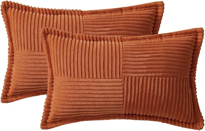MIULEE Rust Decorative Lumbar Throw Pillow Covers - Image 6