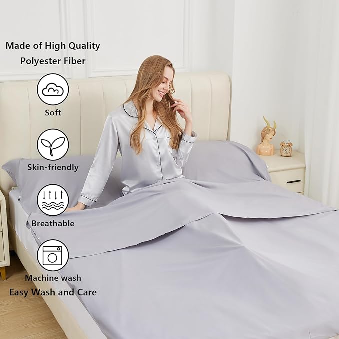 Sleeping Bag Liner Camping Adult Sleep Sack Lightweight Travel Sheet - Image 3