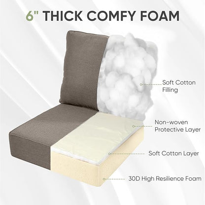 Outdoor Chair Cushion, 6 inch Thick Outdoor Cushions - Image 6