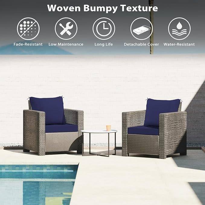 Sundale Outdoor Olefin Deep Seat Cushion, Patio Chair Cushion and Pillow - Image 8