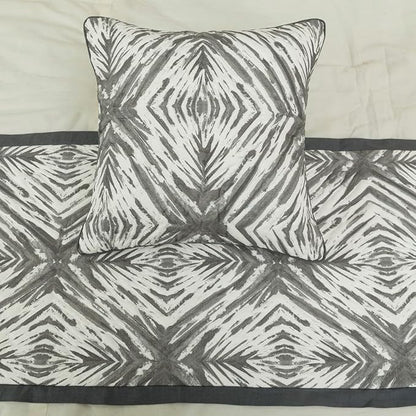 The HomeCentric King/Queen/Twin Grey & White Designer Queen 74"x18" Bed Runner - Image 5