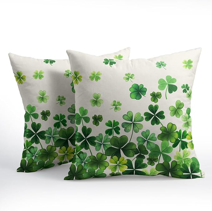 Lucky Clover Shamrocks Throw Pillow Covers St. Patrick's Day Pillowcase - Image 2
