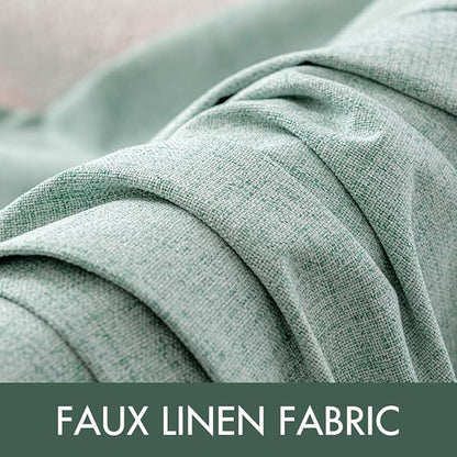 MIULEE Linen Texture Curtains for Bedroom Solid 100% Blackout Thermal Insulated - Image 5