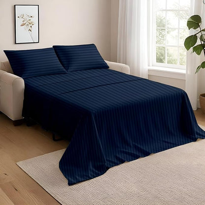 NON Sticky cotton Queen Size Sleeper Sofa Sheets, 4 Piece Egyptian Cotton Bed by Non-StickyCotton
