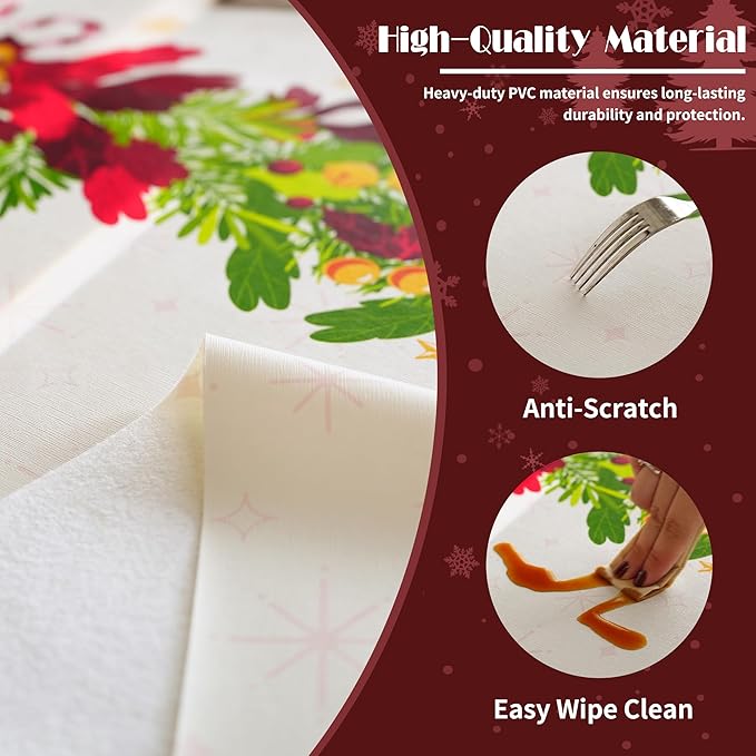 Christmas Rectangle Table Cloth, 100% Waterproof Tablecloth, Christmas - Image 3