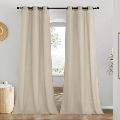 NICETOWN Rustic Linen 96 inch Long Curtains by NICETOWN