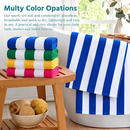 4 packs oversized stripe bath towels beach towel showing dimensions