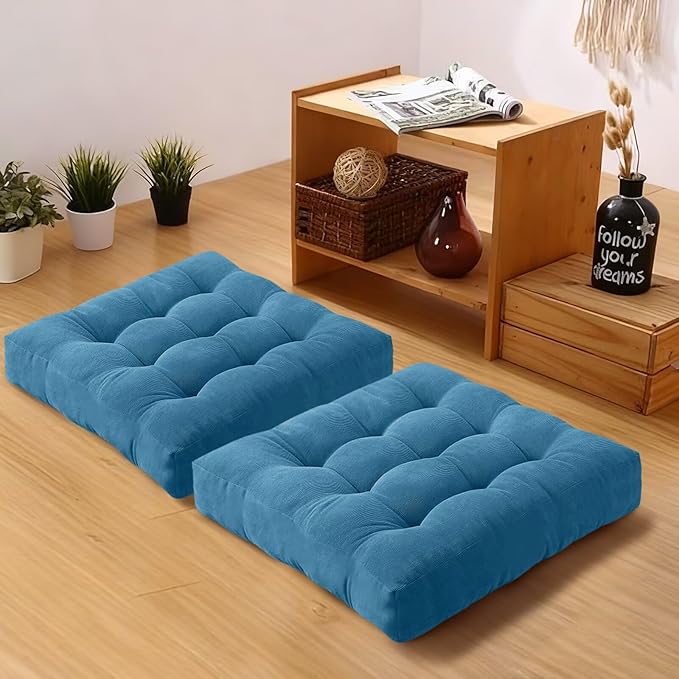 Floor Pillows Set Square Chair Cushion Pad Tufted Seat Cushions by Gfobip