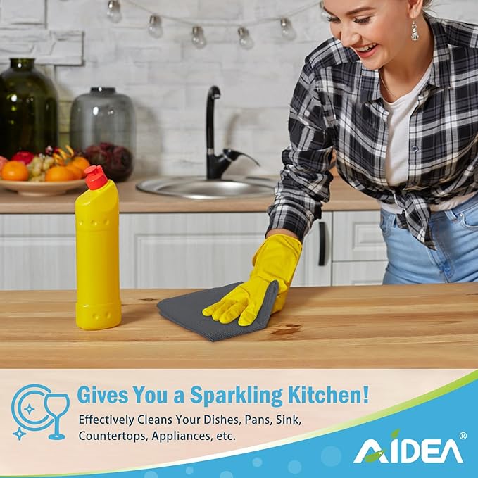 AIDEA Microfiber Cleaning Cloth Grey 50PK, Microfiber Towels - Image 5