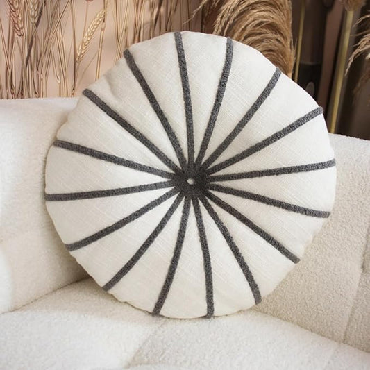 S_SSOY Round Pumpkin Throw Pillows 16", Colorful Striped Cushions Floor Pillows by S_SSOY