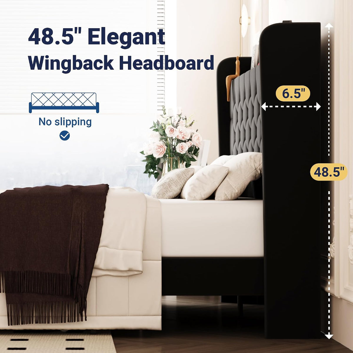 allewie queen bed frame, storage headboard & charging, package contents