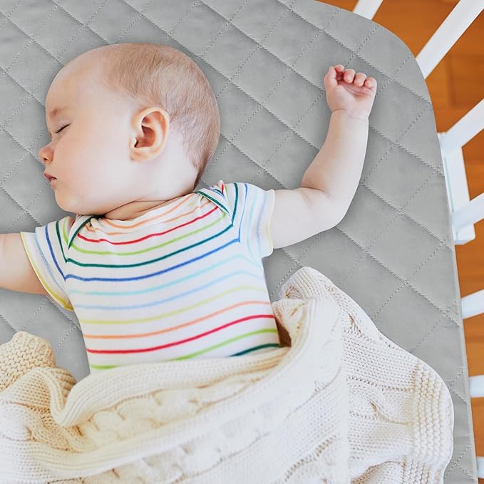 Mini Crib Mattress Protector 2 Pack, Waterproof Mini Crib Mattress Pad Cover - Image 6