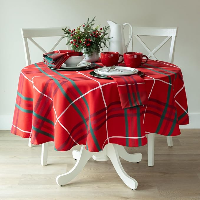 Benson Mills Heavyweight Yarn Dyed Engineered Woven Fabric Plaid Table Cloth by BensonMills