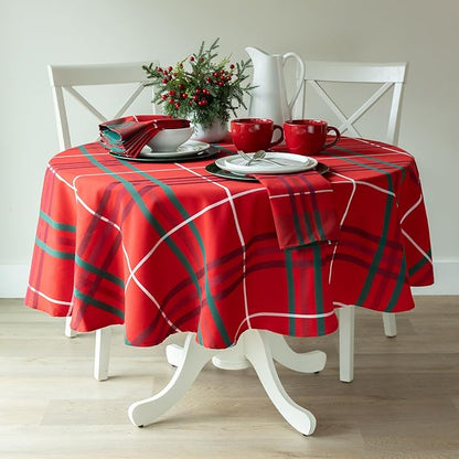 Benson Mills Heavyweight Yarn Dyed Engineered Woven Fabric Plaid Table Cloth by BensonMills