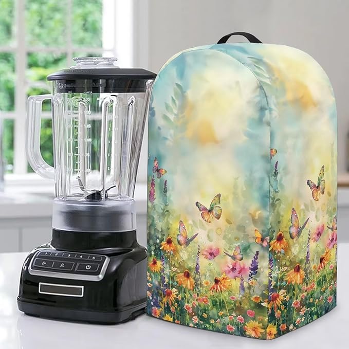 Daisy Floral Butterfly Drawstring Blender Cover Kitchen Appliance Anti by NETILGEN