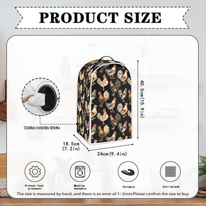Chicken Rooster Print Blender Dust Cover, Stand Mixer or Coffee Maker Appliance - Image 6