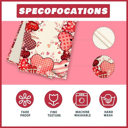 XCHI Love Hearts Valentine's Day Table Runner Table Decoration - Image 5