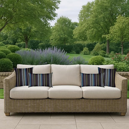 RSH DECOR: Sunbrella Square Throw Pillows Set of 4 | 24" x 24" | Water and - Image 2
