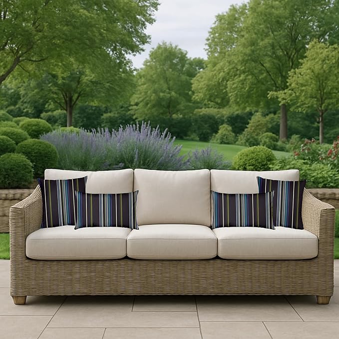 RSH DECOR: Sunbrella Square Throw Pillows Set of 4 | 17" x 17" | Water and - Image 2