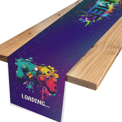 Gaming Table Runner, Kids Themed Game Controller Colorful Gamer Table Scarf - Image 4