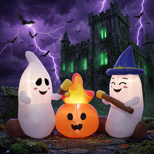 6FT Halloween Inflatables Ghosts Outdoor Cute Blow ups Yard Decorations for Garden Lawn