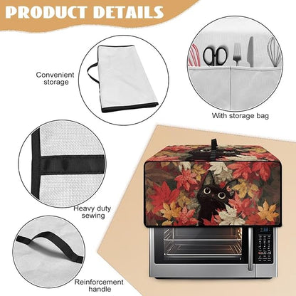 Cat Maple Leaf Print Toaster Oven Dust Cover - Image 6