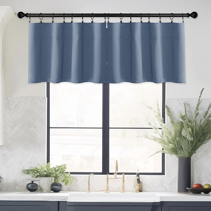 NICETOWN Stone Blue Farmhouse Valance - Image 7
