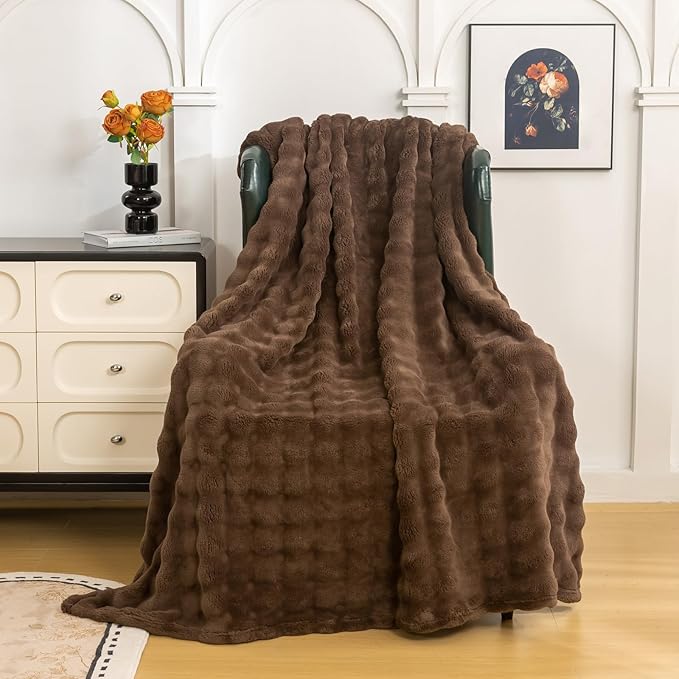 YUSOKI Luxury 3D Bubble Throw Blanket 2lb, All Ages, Home Decoration - Image 2