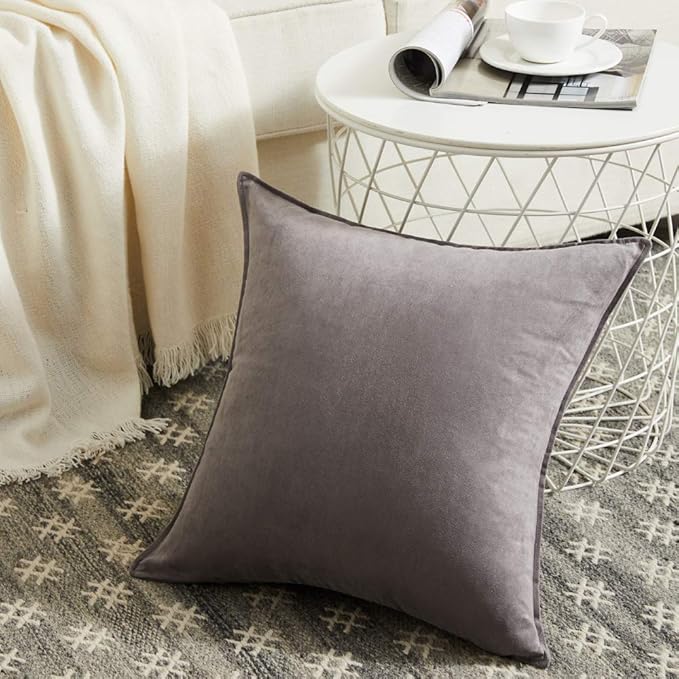 Fancy Homi 2 Packs Premium Faux Suede Decorative Throw Pillow Covers, Super - Image 2
