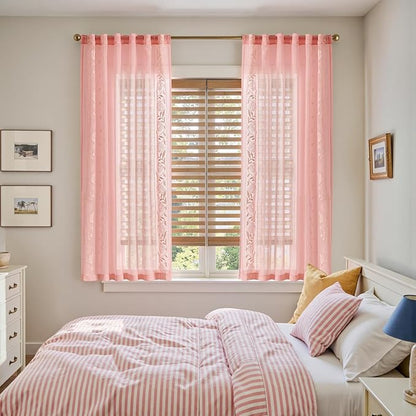 jinchan Winslow Sheer Curtains 63 Inch Length - Image 3