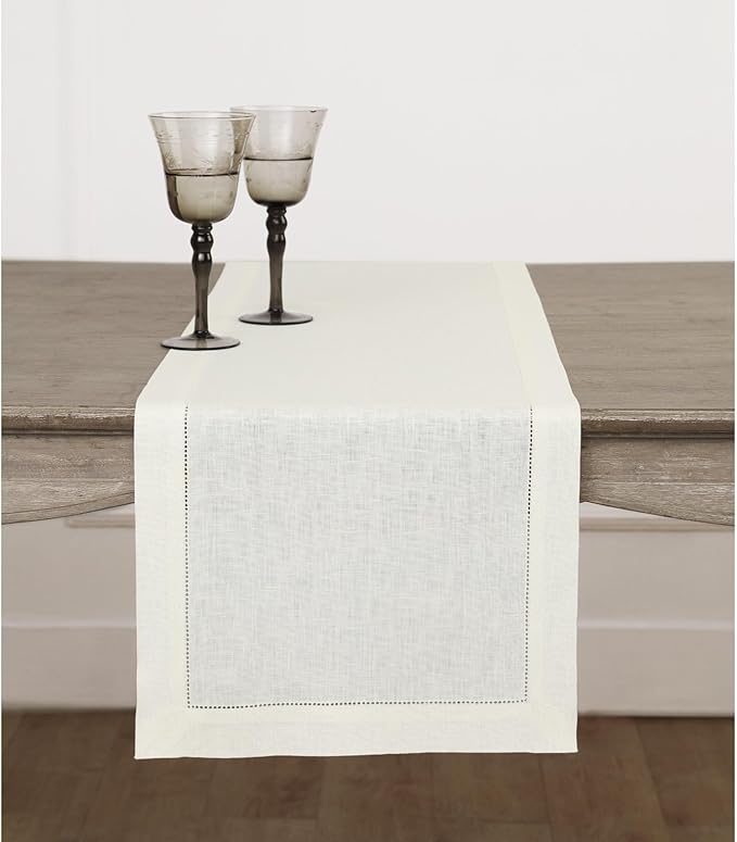 Solino Home Linen Ivory Table Runner 120 Inches Long by SolinoHome