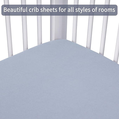 Crib Sheets for Boys Girls, 100% Cotton Fitted Crib Sheet 2 Pack for Standard - Image 6