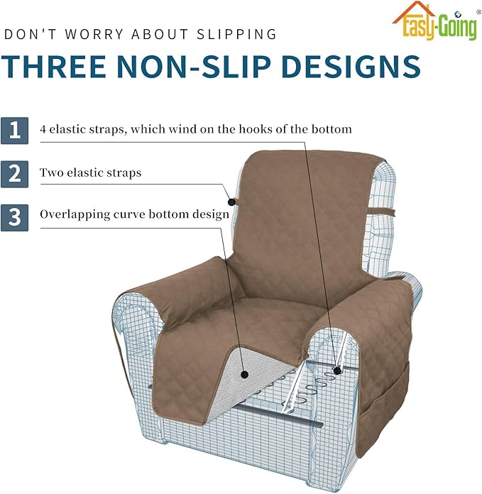 Easy-Going Sofa Slipcover Waterproof Oversized Recliner Chair Cover Non-Slip - Image 3