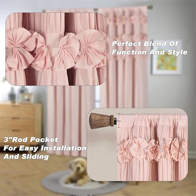 Luxurious Peach Pink Blackout Curtains - Image 6