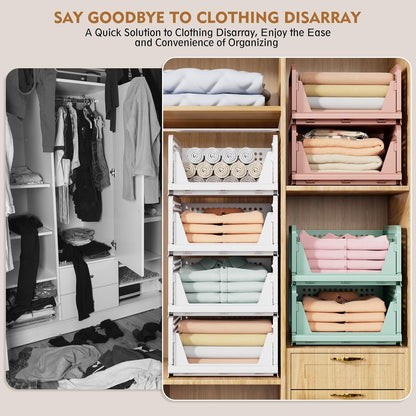 closet organizers and storage, stackable & foldable closet, front angle view