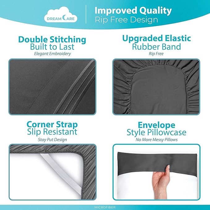 DREAMCARE King Size Sheets Set - Image 6