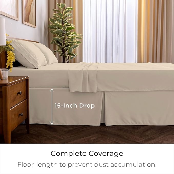 Mellanni Bed Skirt Cal King Size- Bed Skirting - Image 2
