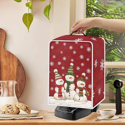 Christmas Coffee Maker Cover, Cute Snowman Coffee Dust Cover, Xmas Mixer - Image 4