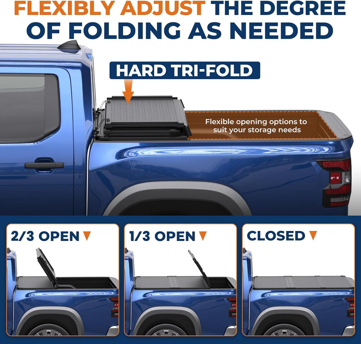 kuiperauto 5.6ft aluminum tri hard compatible for nissan, close-up detail