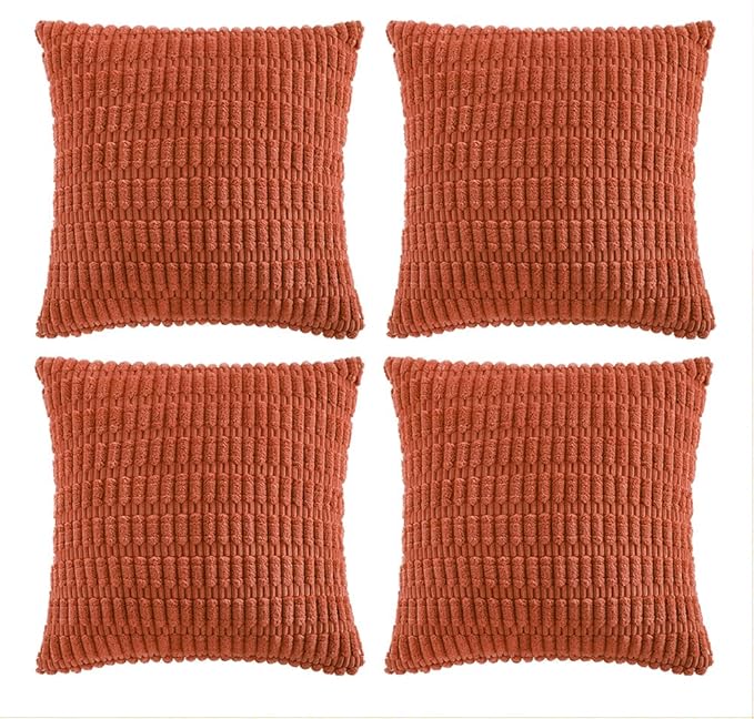 Fancy Homi 4 Packs Boho Burnt Orange Fall Decorative Throw Pillow Covers 24x24 by Fancy+Homi