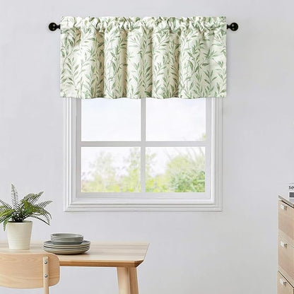Leeva Willow Leaves Printed Curtains Valance - Image 2