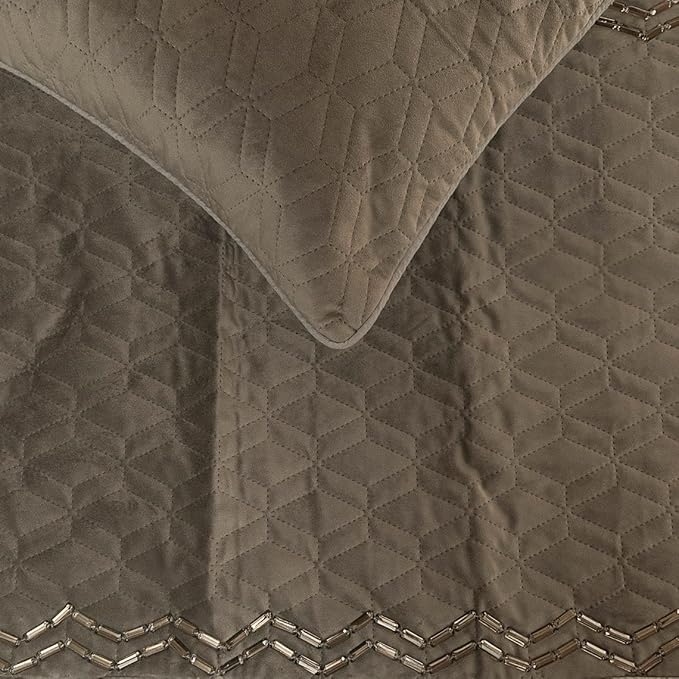 The HomeCentric King Queen Twin Gray Handmade Queen 74"x18" Bed Runner Without - Image 4